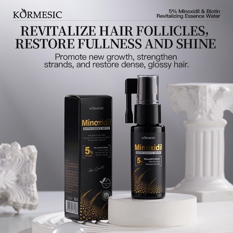 Kormesic Minoxidil 5% Biotin Essence Water, Hair Growth Serum - 30ml