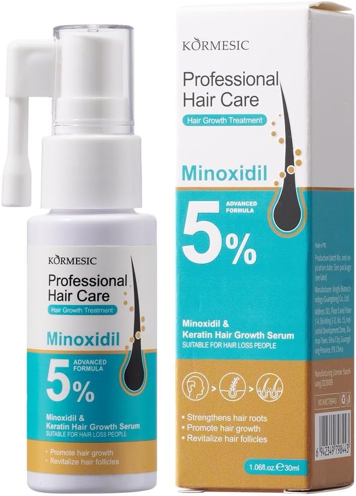 KORMESIC Professional Hair Growth Serum with 5% Minoxidil & Keratin – 60ml