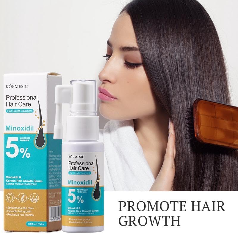 KORMESIC Professional Hair Growth Serum with 5% Minoxidil & Keratin – 60ml