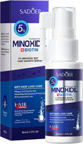 SADOER 5% Minoxidil + Biotin Hair Growth Serum – Fast Absorbing Scalp Treatment for Thinning Hair (30ml)