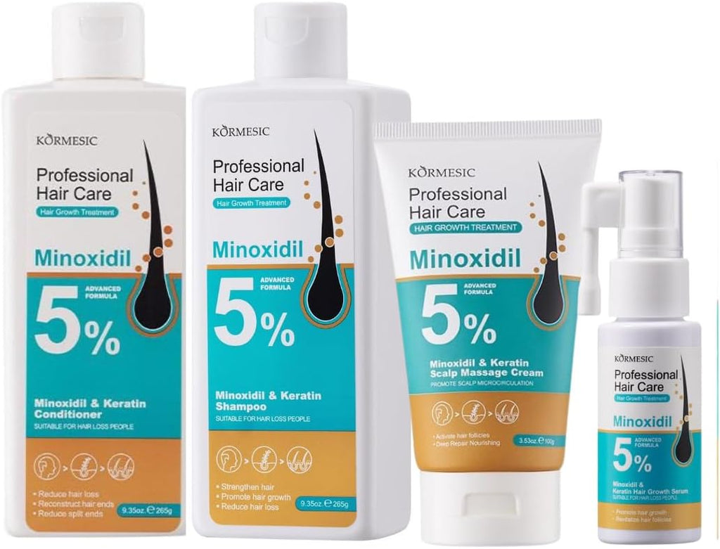 Kormesic 5% Minoxidil and Keratin Hair Care Kit - 4 Step