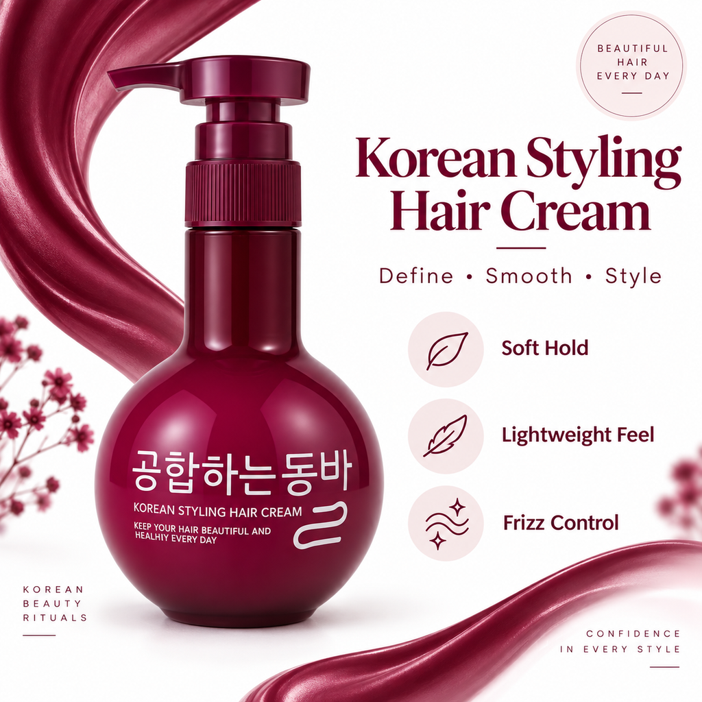 Korean Styling Hair Cream 250ml | Curl Defining Cream for Curly & Wavy Hair