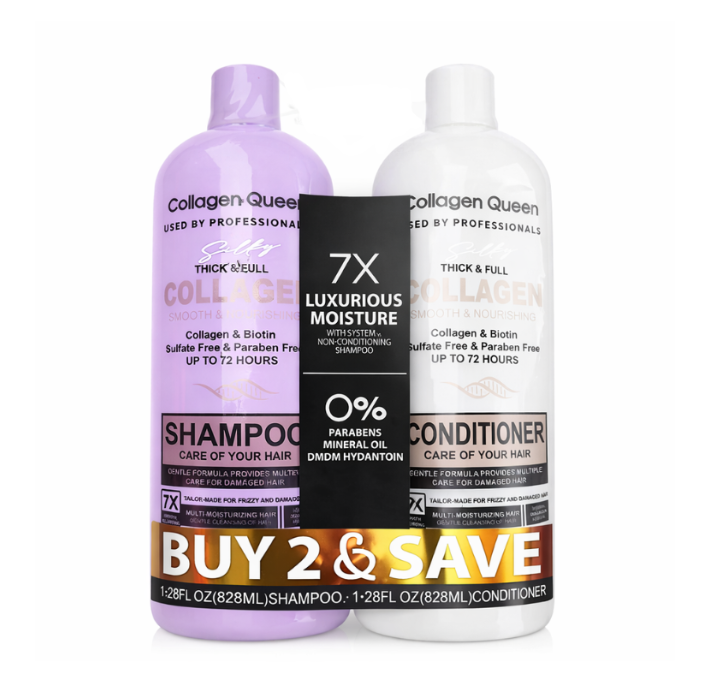 Collagen Queen Sulfate-Free Shampoo & Conditioner Set – Thickening & Volumizing Hair Care Duo (2 × 1000ml)