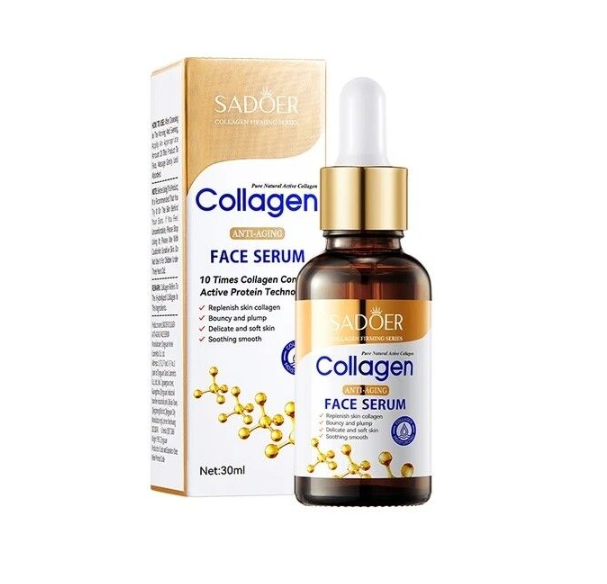 Sadoer Collagen Face Serum with Hyaluronic Acid – Hydrating & Anti-Aging Skin Care (30ml)