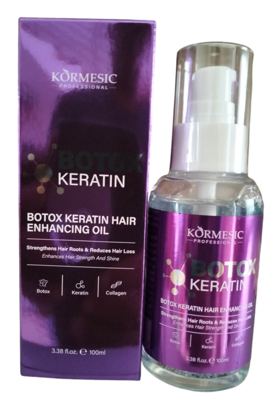 KORMESIC Keratin Hair Enhancing Oil 100ml – Lightweight Repair & Shine Hair Oil
