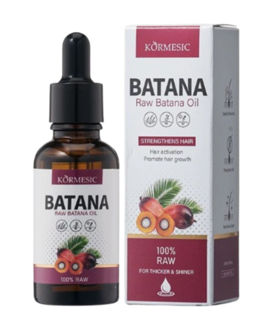 KORMESIC 100% Raw Batana Oil Scalp & Hair Serum 100ml – Nourishing Hair & Scalp Treatment